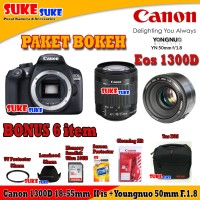 Canon EOS 1300D Kit 18-55mm IS II + Yongnuo 50mm F.1.8 PAKET BOKEH
