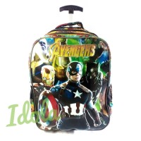 Tas Trolly/ Koper Sekolah Anak Kecil TK/SD Avengers Sablon 3D Cowok