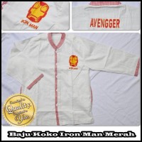 Baju Koko Anak Karakter Iron Man Merah Size S