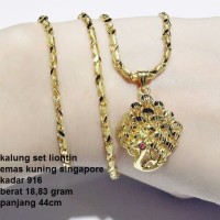 kalung set liontin emas kuning singapura kadar 916 MRK