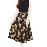 Batik Flike Store Rok Wanita Roll Skirt Orange Kenny