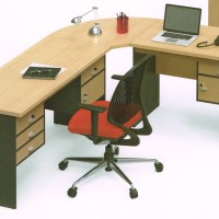 Meja Kerja Staff Kantor Eksekutif bentuk L Modera Powell 3 Murah
