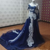 Kebaya pengantin / Gaun pengantin ekor / gaun pengantin muslim