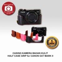 CASING KAMERA BAHAN KULIT HALF CASE GRIP for CANON GX7 MARK II
