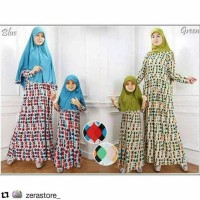 Baju Gamis Couple Ibu Dan Anak Jersey Set Syari Model Terbaru K124 -