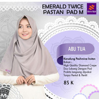 Jilbab Nibras Emerald Twice Abu Tua Pashmina Instan 2 Lubang Pad uk M