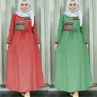 cn 7229 zahidah maxi dress terusan gamis syari wanita m Diskon