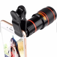 Lensa Teleskop Telephoto Eksternal Zoom 8X Dengan Klip Untuk HP/Tablet