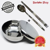 Jual Mangkuk Nasi Korean Ricebowl + SUJEO Set All Stainless Steel Import Murah