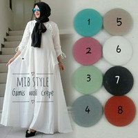 Gamis Cantik Simple Muslimah/ Umbrella Dress Wollycrepe