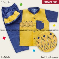 Setelan Koko Anak Fattaya, Ska Jin, Size 3, Baju Taqwa Anak