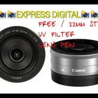 Murah Lensa Canon Ef-M 22Mm Stm Black Dan Silver Garansi 1Tahun