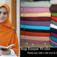 Kerudung jilbab hijab segi empat jumbo wolfis OSD
