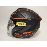 SH; HELM INK DYNAMIC MOTIF 2 GUN METAL DOFF ORANGE HALF FACE