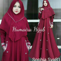 Ad MAXI SOPHIE HUMAIRA MAROON /Gamis maxi dress muslim cewek