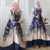 Gamis Qorina Mewah elegan/Maxi Qorina Navy Maxmara Balotely