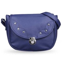 Obral tas selempang wanita navy aksen studs silver metal buckle bta263