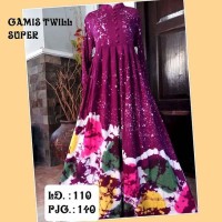 Gamis Klok Twill Super Batik Pelangi New