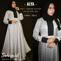 Gamis alya cantik Bahan Jaguar Glitter