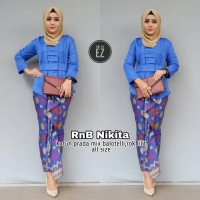 jual Kebaya Kutubaru Tradisional Wanita Nikita Biru Ungu Katun