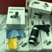 jual lensa telezoom teleskop telescope 8x jepit buat hp handphone