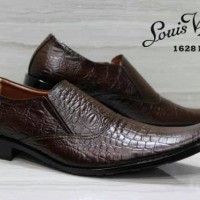 SEPATU KERJA/PANTOFEL PRIA LOUIS VITTON LV/MODEL KULIT BUAYA/COKLAT