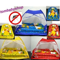 Jual KASUR BAYI TENDA KELAMBU MOTIF POOH Murah