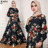 Maxi raisa 05 warna hitam salem dan putih gamis terbaru baju muslim