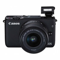 Canon eos m10 hitam +adafter meika+lensa fix 50mm/1.8 stm