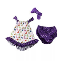 Pakaian Bayi Perempuan Baju & Sepatu Setelan Baby White Purple AHA1701
