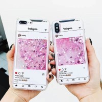 CASE OPPO F7 / F7 PRO WATER GLITTER INSTAGRAM WHITE