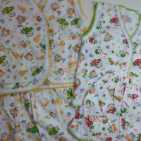 Setelan Pakaian Bayi Usia 0-3 Bulan Lengan Pendek Motif Lucu