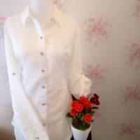 Hot - Kemeja Blus Putih Wanita Polos Zara Lembut Jumbo