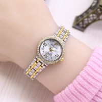 Jam Tangan Wanita / Cewek Rolex Ladies Star Rantai Kombinasi Gold