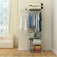 RAK BAJU BESI TANPA COVER- LEMARI GANTUNG PAKAIAN – STAND HANGER