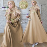 Baju Gamis Pesta Muslim Remaja Wisuda Clarisa Brokat Brukat Coksu
