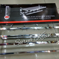 Gantungan Rak Handuk Towel Rack Stainless Kilap 4 baris model toto