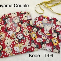 piyama couple ibu dan anak motif tsum tsum / baju tidur kembar motif