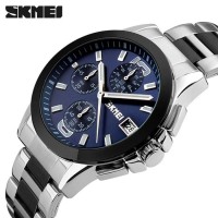 JAM TANGAN PRIA KALEM JAM TANGAN PRIA ORIGINAL SKMEI BIRU STAINL S136