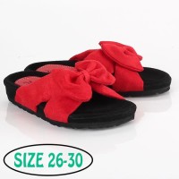 PROMO Sandal Selop Anak Perempuan Pita Merah Hitam Original