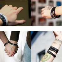 (Garege) Gelang Tangan Model Lensa 70-200Mm Warna Putih Tulisan Hitam