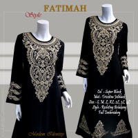 Jual Gamis Abaya Hitam eklusive, Gamis Pesta Bordir, Abaya Arab S- Fatimah Murah
