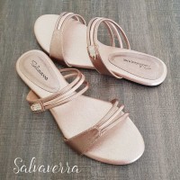Sandal wanita teplek fashion terbaru murah merk Salvaverra warna peach