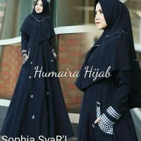 Baju Gamis Busana Muslim Wanita Fashion Hijab Modern Humaira Navy