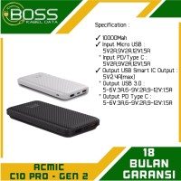 Acmic C10 Pro PowerBank 10000Mah Support QC 3.0 + Power Delivery 3.0