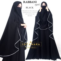 GAMIS SYARI RABBANI HITAM | Gamis Polos Wolvis Haji Umroh