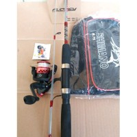 Set Pancing 5 Bearing Joran Bahan Fiber Transparan Tinggal Pakai