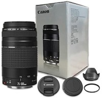 LENSA TELE ZOOM KAMERA DSLR CANON EF 75-300mm F4-5.6 III Paket komplit
