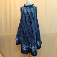Tunik Batik Semi Tulis Model Sapu Tangan Merak - Blue Gray