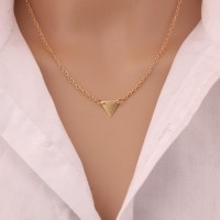 kalung segitiga emas single triangular necklace clavicle short jka075